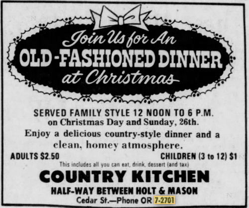 The Country Kitchen - Dec 24 1971 (newer photo)